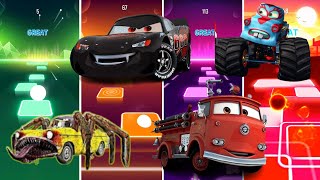 Car monster vs Evil lightning mcqueen vs Pixar fire truck vs Truck monster Edm Rush
