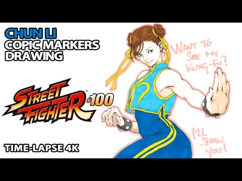 Chun-li from Street Fighters Blank Cover Commission Time-lapse 4K