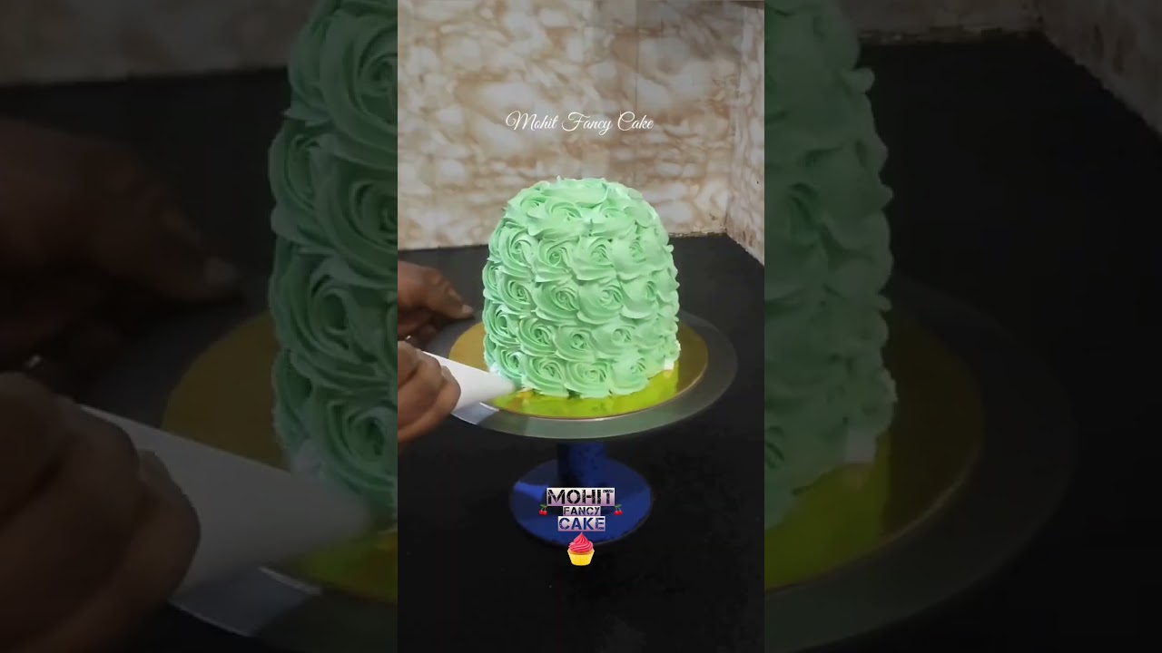 1 KG FANCY GREEN DOLL CAKE DECORATION | EASY FROCK DOLL CAKE DESIGN 