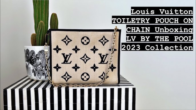 Louis Vuitton Woven Raffia Toiletry Pouch 26 Tan