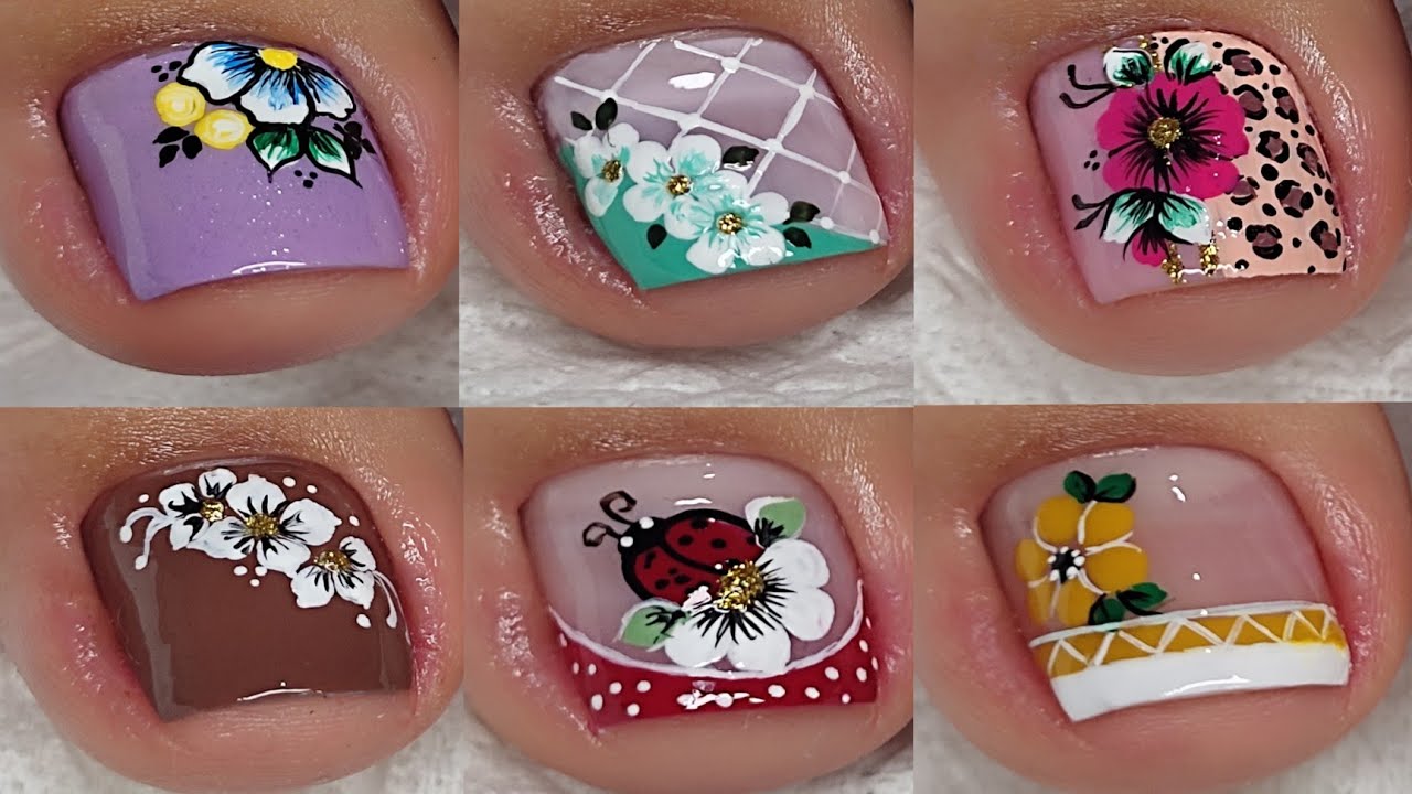 COMO DECORAR UÑAS DE LOS PIES SUPER FÁCIL | UÑAS DECORADAS  PARA PIES 👣 😍