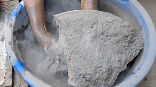 Asmr~ Huge Chunks Pure Cement With White Concrete Lots Of Water Crumbling