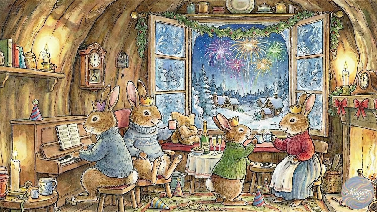 Cozy New Year’s Eve in a Vintage Winter Cottage | Relaxing Piano Music 🎆🎹