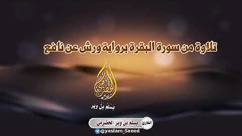 مقطع جديد من سورة البقرة برواية ورش عن نافع| القارئ يسلم بن وبر الحضرمي|