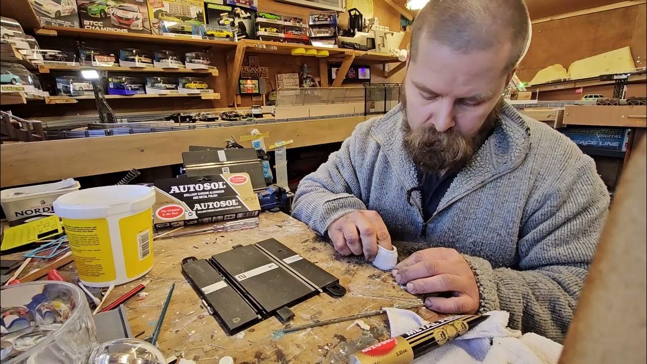 Scalextric track cleaning the easy way and how to cut track down to fit