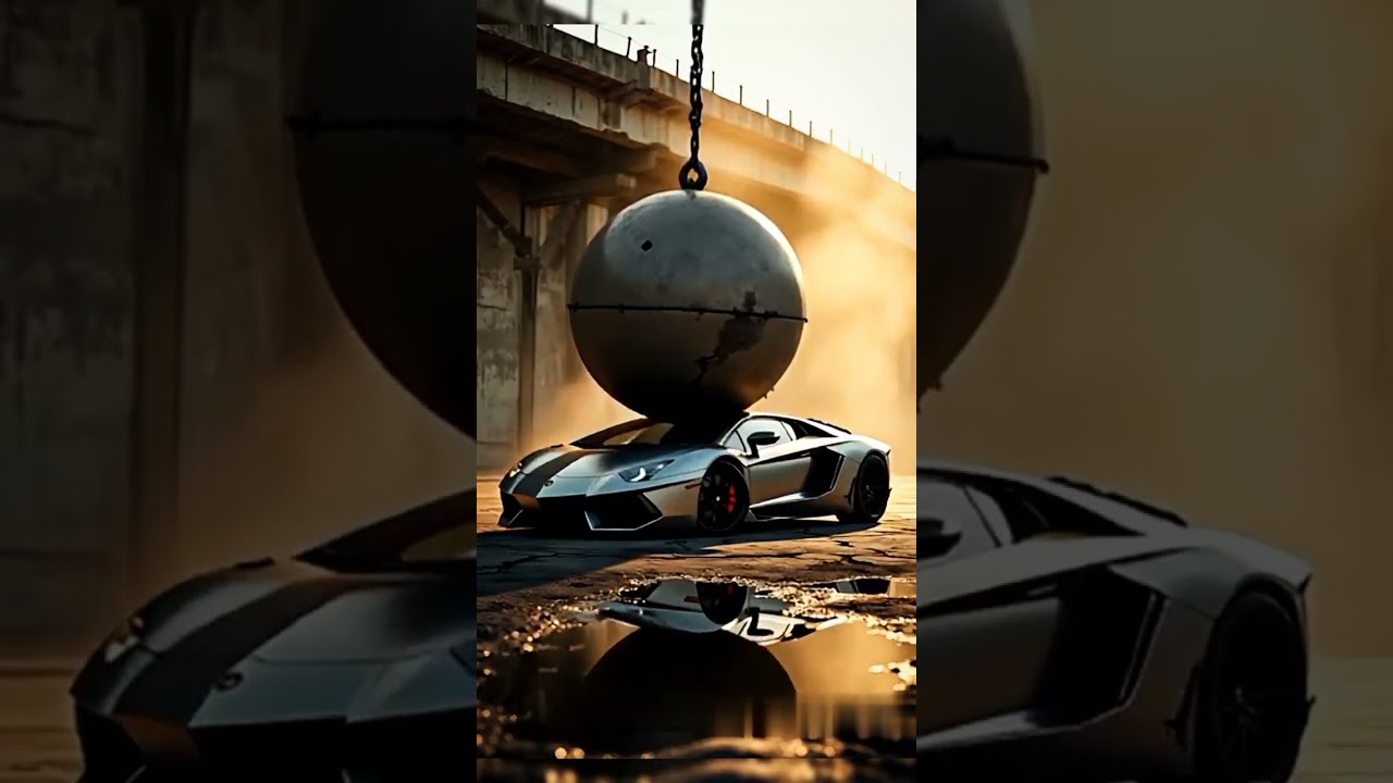  CRUSHING A 500K LAMBORGHINI AVENTADOR WITH WRECKING BALL Dreamsbook Trendingshorts Trending