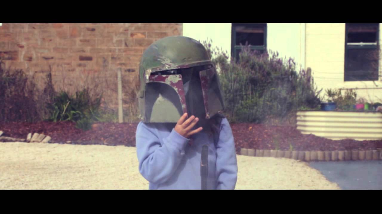 Mini Fett trying her new blaster