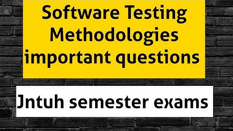 Software Testing Methodologies important questions || JNTUH || important questions in telugu