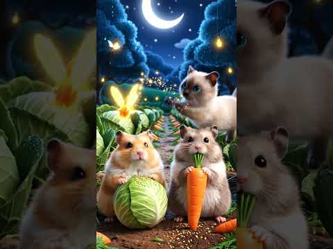 تحدي أكل الملفوف والجزر الهامسترات انصدموا بضوء القمر بومبو ولولو  شورتس ضحك