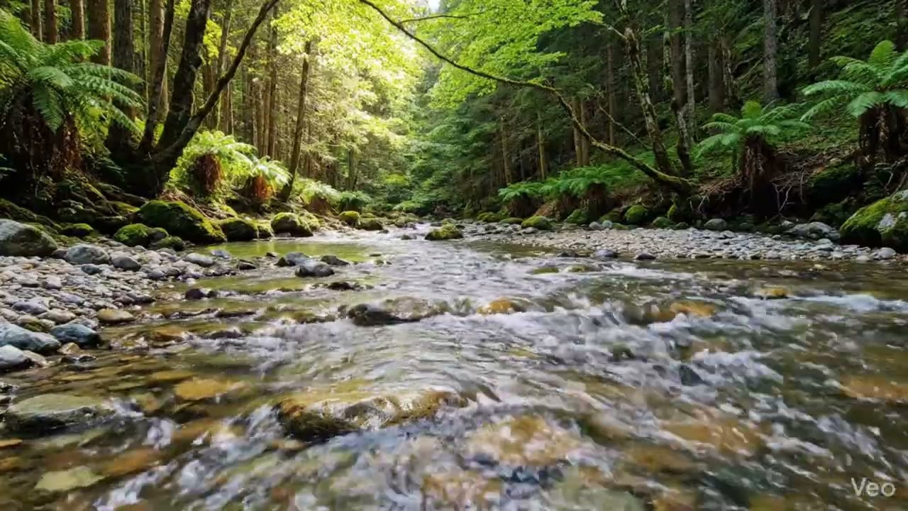 Relaxing River Sounds Calm Flowing Water Over Stones | Forest Nature ASMR for Sleep & Study | 35 Min