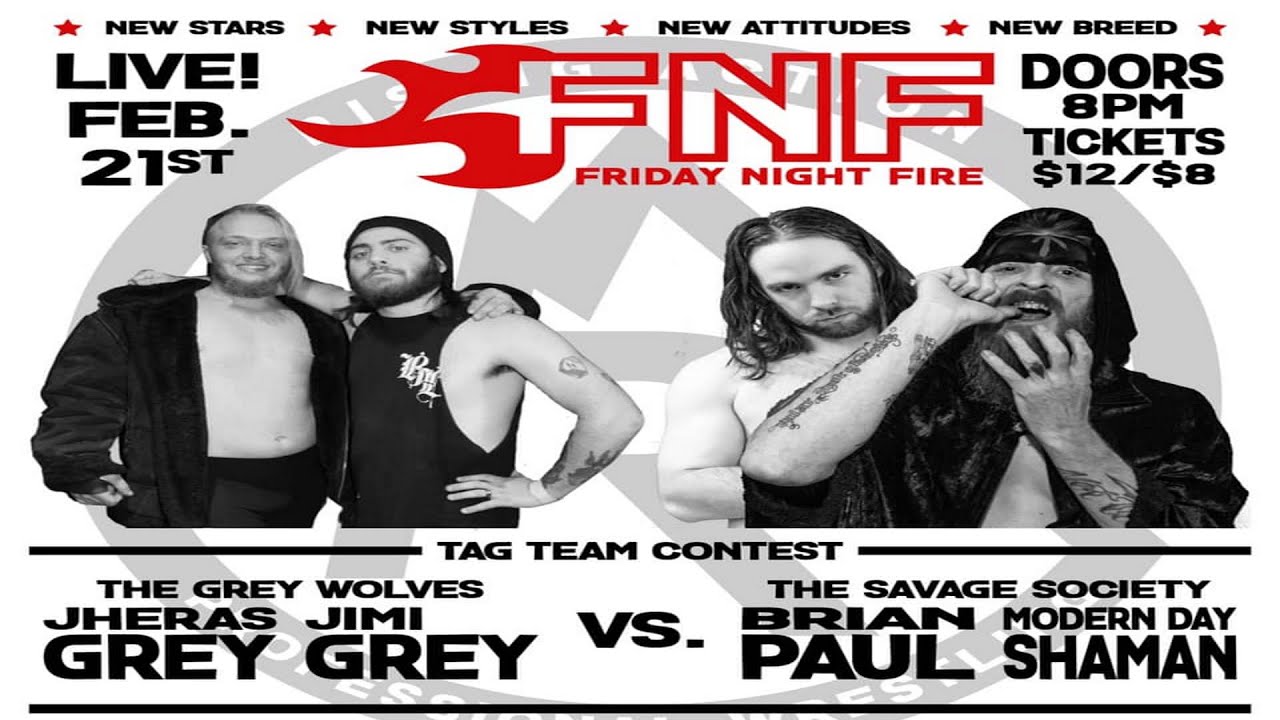 The Grey Wolves VS The Savage Society | Rising Action Wrestling Friday Night Fire 2/21/2020