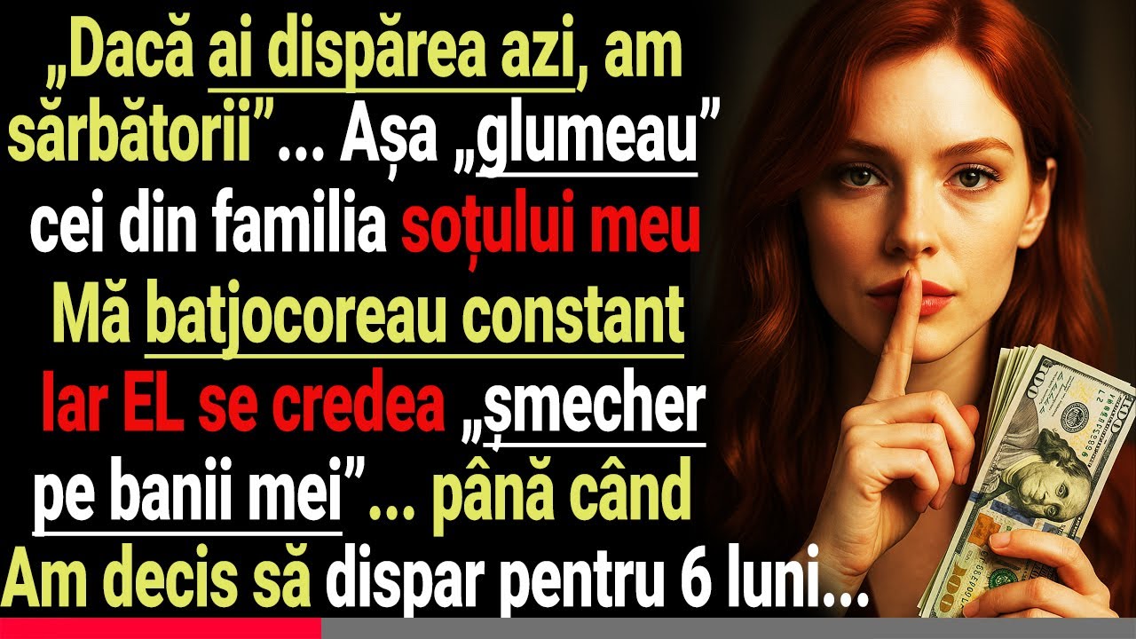 Soțul era „șmecher” pe banii mei, iar familia lui mă disprețuia... așa că am ales să dispar 6 luni