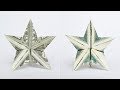 Money STAR Origami Dollar Tutorial DIY Christmas decoration Idea