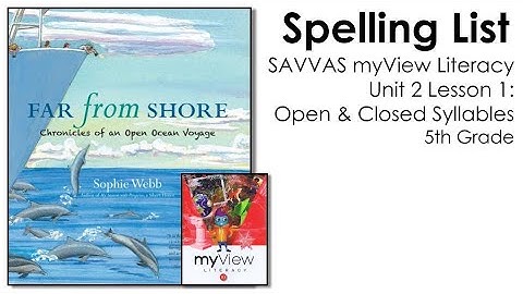SAVVAS MyView Literacy - Unit 2 Lesson 1  - Spelling - 5th Grade