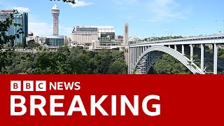 Niagara Falls: Vehicle explodes on bridge connecting US and Canada – BBC News screenshot 3