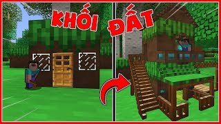 THỬ THÁCH  XÂY NHÀ TRONG KHỐI ĐẤT MINECRAFT*REDHOOD GIÚP NOOB SỐNG TRONG KHỐI ĐẤT #3