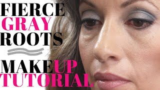 Makeup Tutorial: Late 40's Gray Hair Transition ✨ Fierce Aging with Nikol Johnson
