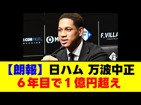 【日本ハム】万波中正6年目で1億円超え「大台に乗りました。165です」2位躍進に大きく貢献【なんJまとめ】【2ch 5ch】