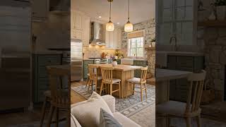 Charming Cottage Kitchen &amp; Living Space | Warm &amp; Inviting