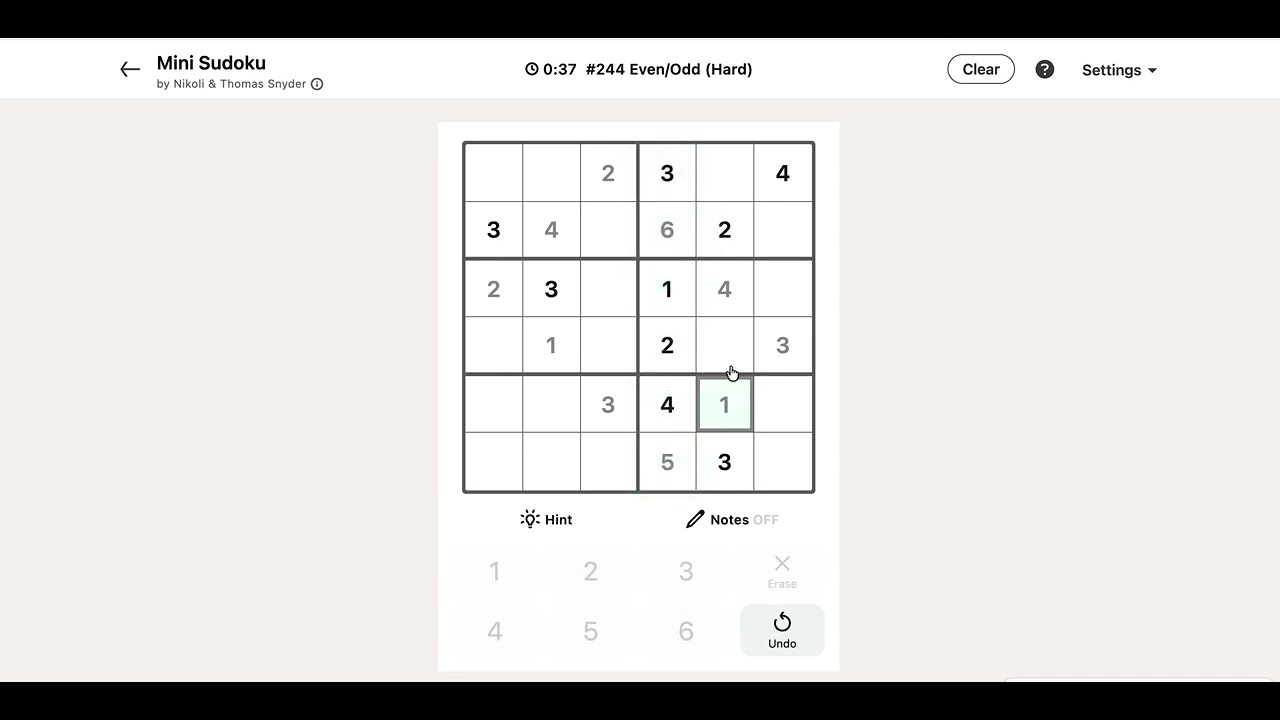 LinkedIn Mini-Sudoku Answer Today | 12 April 2026 - Puzzle #244