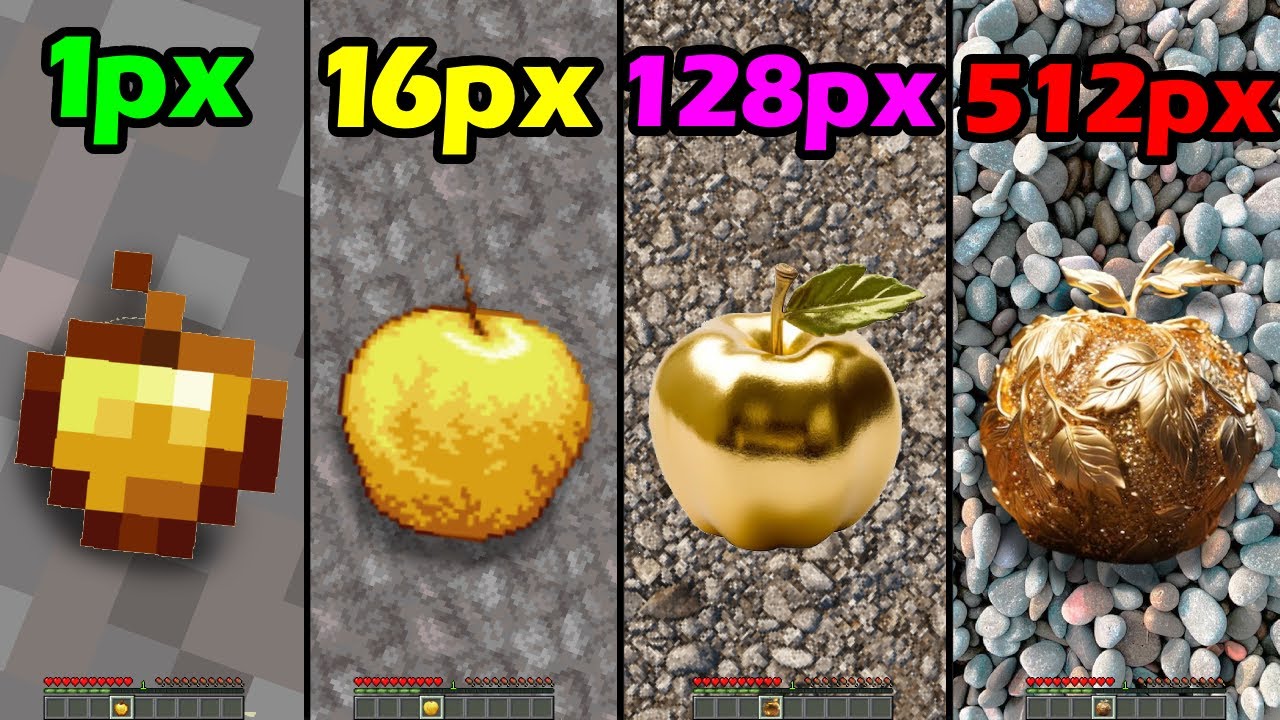 1px vs 8px vs 16px vs 64px vs 256px vs 512px texture - HUGE compilation ...