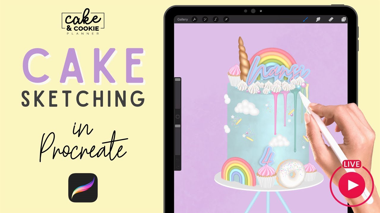 LIVE Cake Sketching with Procreate YouTube