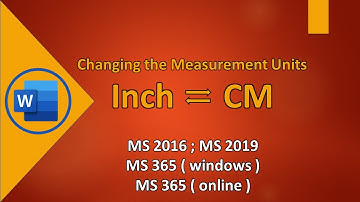 Changing the Measurement Units for MS Word 2010, 2013, 2016, 2019, 365 Windows and online version