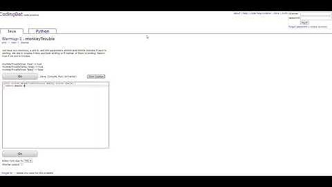 CodingBat - monkeyTrouble (Java)