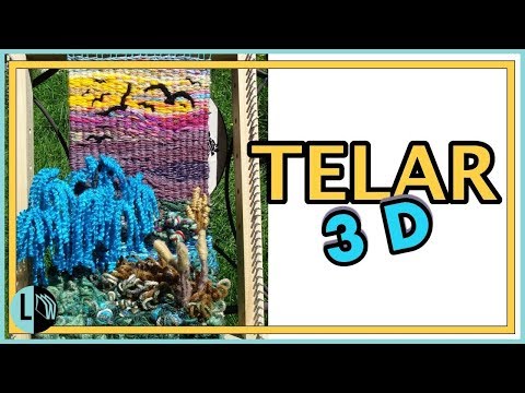 TELAR DECORATIVO "Paisaje" 3D Paso a Paso Árbol Sauce. "DIMENSIONAL WEAVING" TUTORIAL. Lana Wolle
