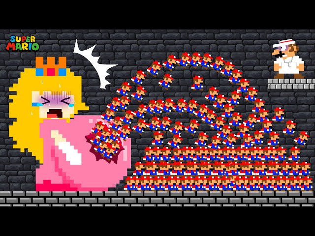 Dr. Mario VS 999 Tiny Mario'March Madness IN Peach Pregnant Maze | Game Animation class=