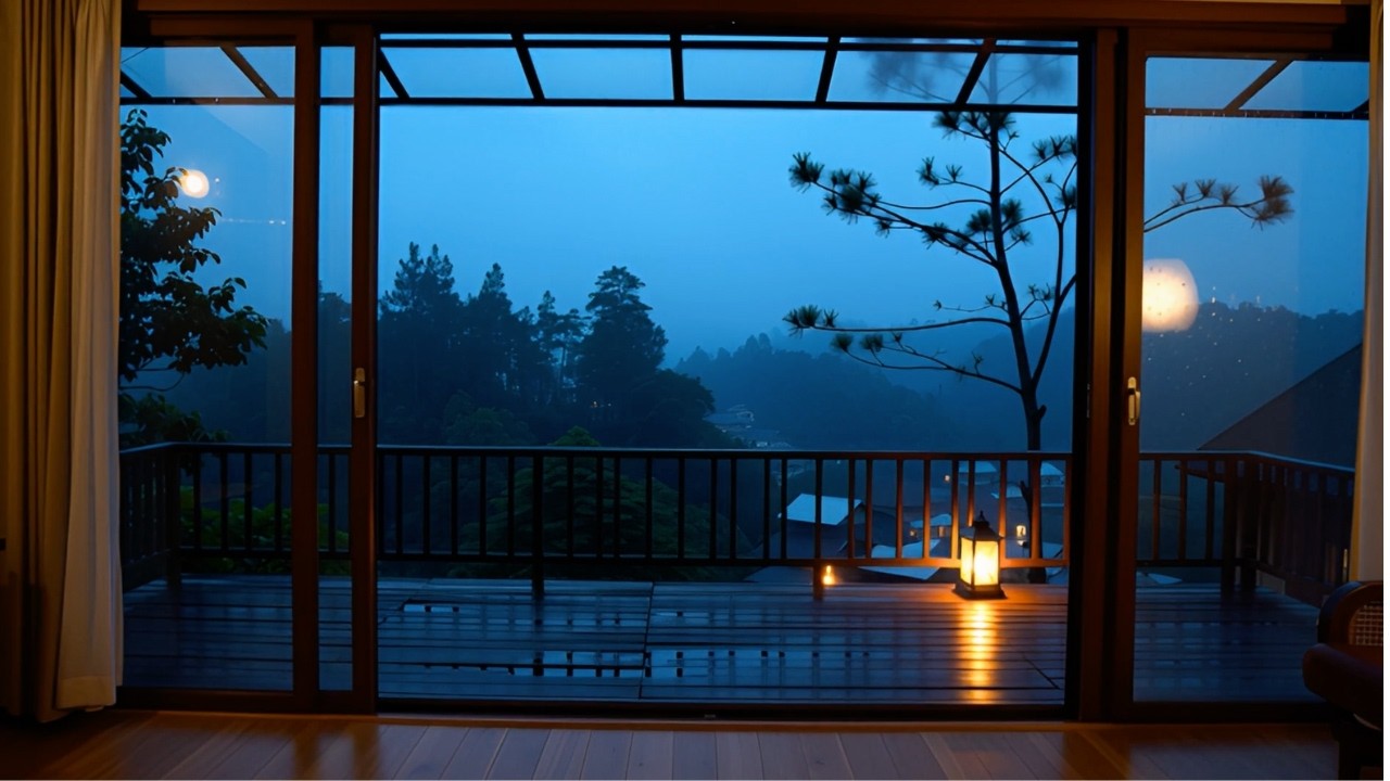 Deep Sleep and Prayerful Rest | Quiet Night Ambience | Parol Balcony View | Baguio Philippines | 1 H