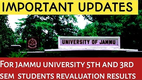 Jammu university  5th and 3rd semester revaluation results  big update | check details Now |