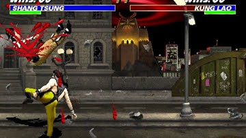 MK3 Arcade - Shang Tsung 8 hits 100% corner combo (5 Roundhouse kicks)