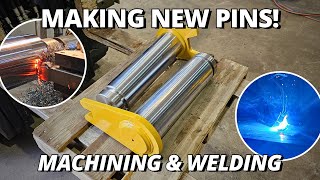 Making NEW Pins for a CAT 657 Scraper Tractor | Machining &amp; Welding