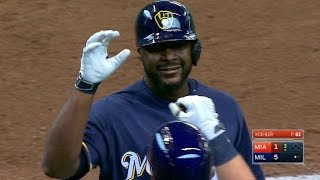MIA@MIL: Carter belts a two-run shot to right-center