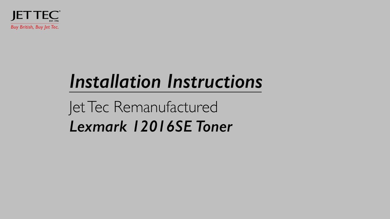 How to install a Jet Tec Recycled Lexmark 12016SE Toner