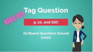 Tag Questions SSC All Board 2022 || Practice and Match Answers