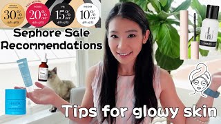my tips to glowy skin & Sephora sale recommendations! best skincare & makeup