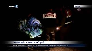 Otomobi̇l Kanala Düştü