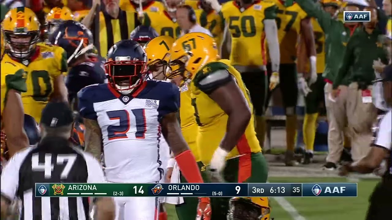 2019- 3-16 Arizona Hotshots @ Orlando Apollos Highlights (AAF Week 6)