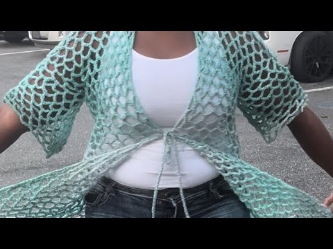How To Crochet Mesh cardigan - YouTube
