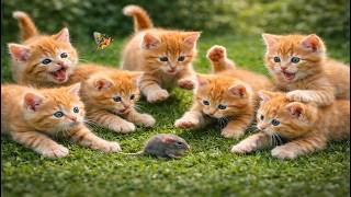 🐭🐱Sweet Colorful Kittens Playing & Chasing Mice in the Garden | Cute Cat Moments | Fun Cat Video screenshot 1