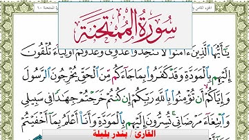 سورة الممتحنة بندر بليلة Surah Al Momtahana bandar balilah برواية حفص عن عاصم