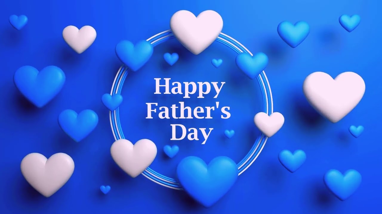 Happy Fathers Day Blue and White Screensaver Wallpaper