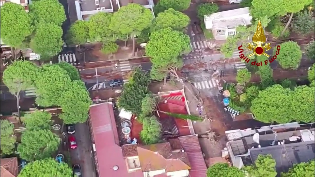 Maltempo Cervia e Milano Marittima. Ricognizione aerea Vigili del Fuoco