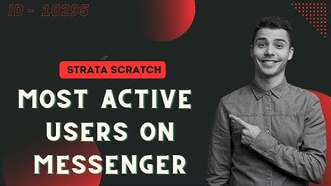 Most Active Users On Messenger | Strata Scratch Tutorial | Part 8