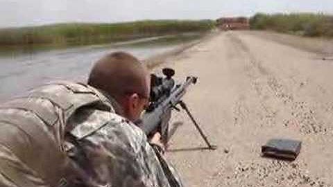 50 cal Barret sniper rifle fired in Iraq