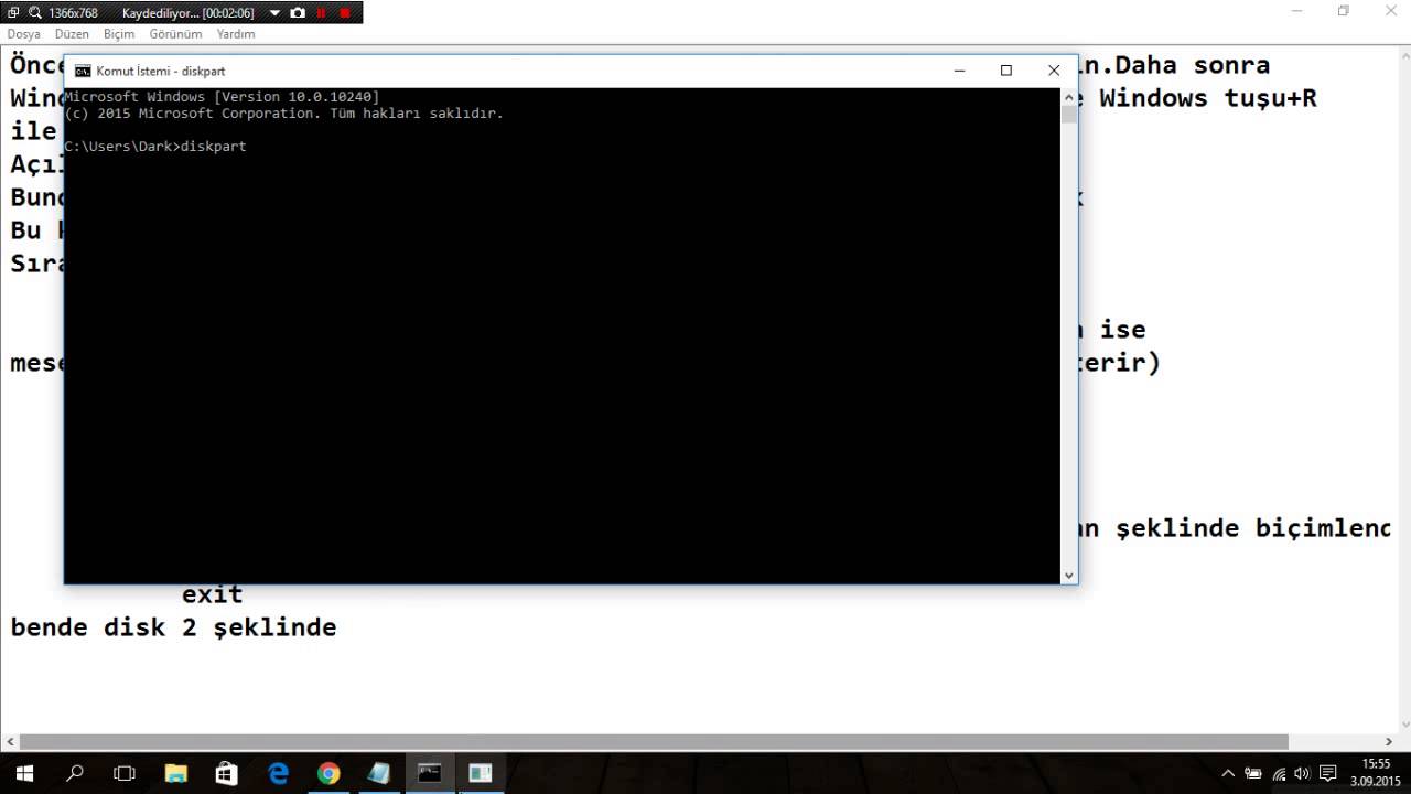 Format USB si hazırlamak