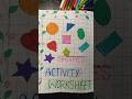 Shapes Activity Worksheet ◼️💙♦️🔵.............#likesharecomment #nursery #fypppppppppppl #worksheets
