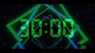 30 Minute Timer – Relaxing Neon Synth Countdown (4K)